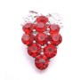 Sleek & Vintage Dress Brooch Siam Red Crystals Brooch