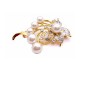 Elegant & Dainty Gold Framed Gift Bouquet Pearls Brooch