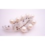 Silver Casting Wedding Brooch Silver Ivory Pearl Smoked Topaz Crystals