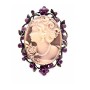 Mothers Day Gift Cameo Brooch / Pendant Timeless Amethyst Crystals