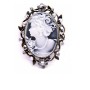 Hermitite Crystals Cameo Brooch / Pendant Mothers Day Ornate Gift