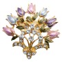 Enamel Floral Lotus Brooch Pin Very Fancy Detailed Colorful Floral Pin