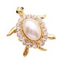 Unique Cute Gold Turtle Brooch Extra Sparkling Topping on Your Fashion