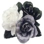 Satin Flower Creation Brooch Black White Grey Gorgeous Dress Brooch