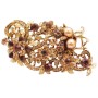 Vintage Antique Gold Brooch Smoked Topaz Crystals Brown Pearls Bouquet