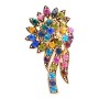Multicolor Crystals Flower Antique Gold Vintage Bouquet Trendy Brooch