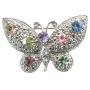 Vintage Multicolor Rhinestones Dainty & Sophisticate Butterfly Brooch
