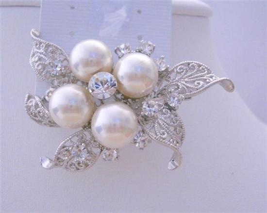 Wedding Brooch Pearls Cubic Zircon Bridemades Pearls Brooch Dress Brooch