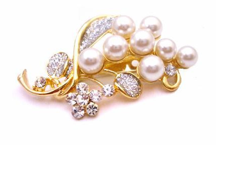 Wedding Bouquet Brooch Gold Brooch Affordable With Pearls Diamond