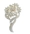 Pearls Flower Bouquet Brooch Pin w/ Cubic Zircon Bud Decorated Brooch