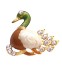Duckling Gold Plated Colorful Brooch Decorated w/ Cubic Zircon