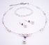 AB Swarovski Crystals w/ Amethyst & White Pearls Drop Down Bridal Jewelry Set