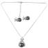 Fabulous Graceful Necklace Set In Dark Grey Pearls Diamate Pendant & Earrings Set Under $15 Affordable Cheap Bridemaids Jewelry Set