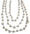 Freshwater Pearls Long Necklace 72 Inches White & Peach Freshwater Pearls Long Necklace