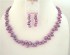 Dyed Metallic Purple Freshwater Pearls Necklace Set Custom Handcrafted Jewelry