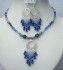 Sterling Silver Jewelry Crystal Necklaces Multi Color Of Sapphire Crystals w/ Bali Silver 