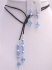Blue Pearls Lariat With Aquamarine Crystals Leather Lariat Necklace & Earrings Set