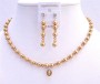 Gold Pearls Lite Colorado Crystals Jewelry Set Bridal Custom Jewelry Genuine Swarovski Pearls Crystals Set