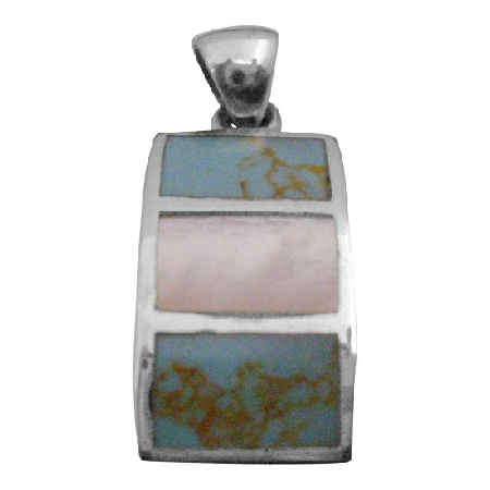 Versatile Gift Mother Of Pearls Sterling Square Pendant
