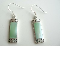 925 Silver With Genuine Mother Of Pearls Inlay Earrings  