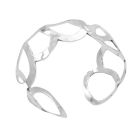 Sterling Silver 92.5 Round Rings Cuff Bracelet Sterling Silver w/ Stamped 92.5