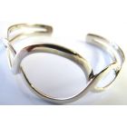 Twisted Round Rings Cuff Bracelet Authentic Sterling Silver 92.5