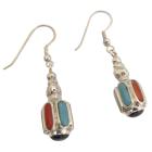 Inlay Sterling Silver & Multi-Color Mother of Pearls Earrings
