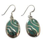 Inexpensive Fabulous Sterling Silver 925 Green Turquoise Earrings