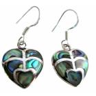 Cute Valentine Gift Abalone Heart Sterling Silver Earrings