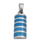 Stylish Sterling Silver Pendant w/ Inlaid Turquoise Sterling Silver Pendant