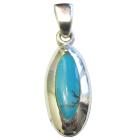 Sterling Silver Stylish Turquoise Pendant 92.5 Sterling Silver Pendant