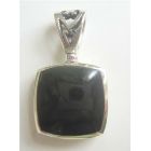 Flat Square Onyx Sterling Silver Pendant Weight 6
