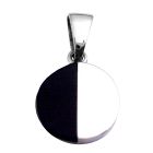 Round Sophisticate terling Silver Pendant Half Shaded Onyx Black And Sterling Silver Pendant