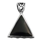 Sensational Silver Jewelry Onyx Black Inlay Sterling Silver Pendant