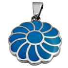 Sterling Silver Turquoise Flower Pendant Gorgeous Gift