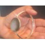 Sterling Silver Faceted Black Mother Of Pearl Bangle Bracelet