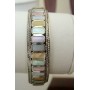Sterling Silver Inlay Mother OF Pearl Sterling Cuff Bracelet