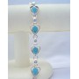 Green Turquoise Inlaid Stone Sterling Silver 92.5 Bracelet