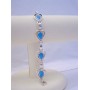 Turquoise Tear Drop Inlaid Stone Sterling Silver 92.5 Bracelet