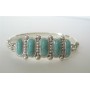 Green Turquoise Celtic Knot Sterling Silver 92.5 Bangle Bracelet
