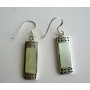Rectangular Sterling Silver Earrings w/ Leamon Mother of Pearl Inlay