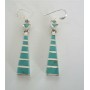 Stylish & Beautiful Green Turquoise Inlaid Sterling Silver Earrings
