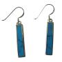 Green Turquoise Chandelier Inlaid Sterling Silver 925 Earrings