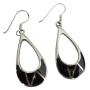 Onyx Inlaide Chandelier Earrings Sterling Silver 925 Stamped
