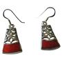 Beautiful Ethnic Sterling Silver Coral Inlaid Sterling Silver Earrings