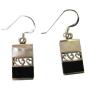Fabulous Gift Buy Sterling Mother Of Pearls & Onyx Inlay Earrings