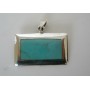 Turquoise Green Rectangle Pendant Sterling Silver Pendant