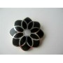 Onyx Inlaid Sterling Silver Onyx Black Flower Pendant