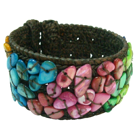 Stylish Trendy cotton cuff Bangle Multicolor Nuggets Bracelet