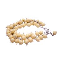 Artisan Creative Jewelry Cluster Bracelet In Beautiful Canary Beads Very Chic Bracelet